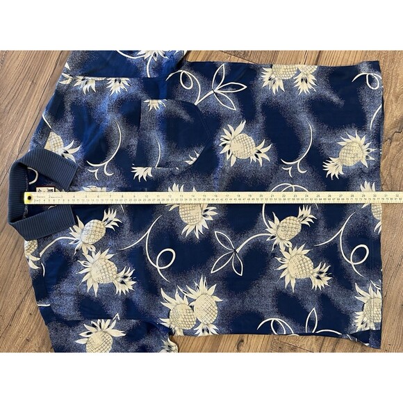 Tommy Bahama Hawaiian Polo Shirt Mens L Silk Pineapple Coconut All Over Print - Picture 6 of 10